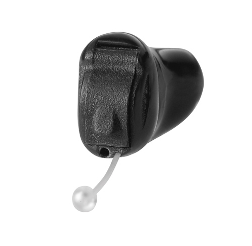 invisible hearing aid in black