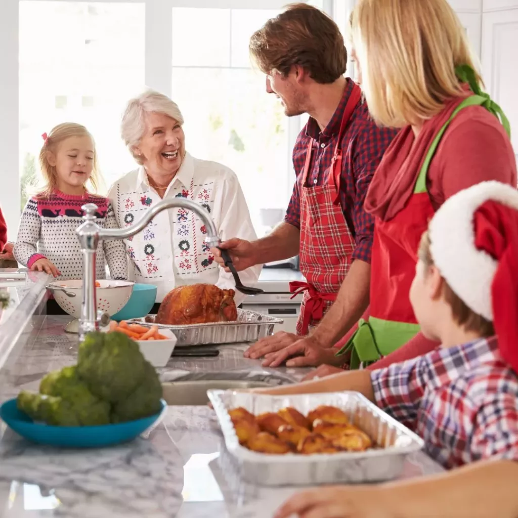 Family Enjoying Holiday Meal Together